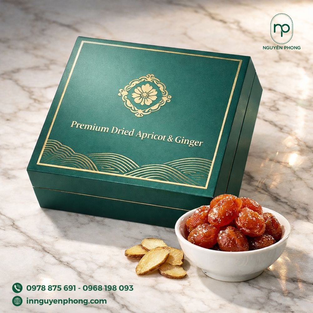 Mẫu hộp cứng cao cấp đựng ô mai